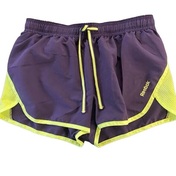 Reebok play dry small shorts purple yellow - Picture 1 of 4